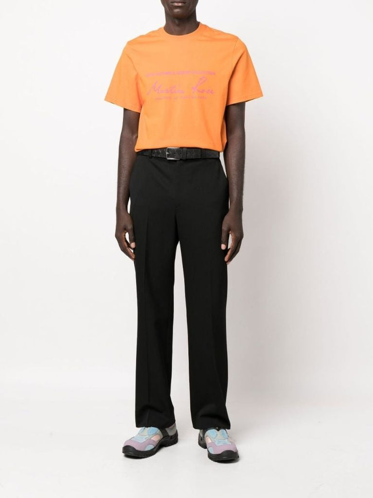 Orange Logo Cotton T-shirt