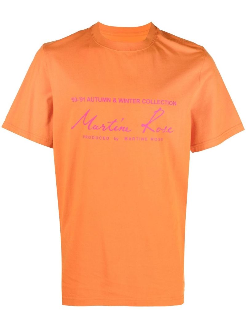 Orange Logo Cotton T-shirt