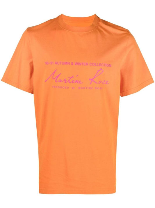 Orange Logo Cotton T-shirt