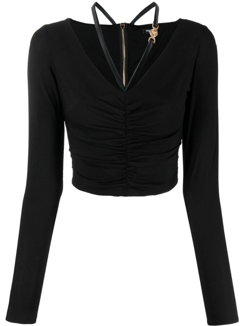 Black Medusa Charm Crop Top