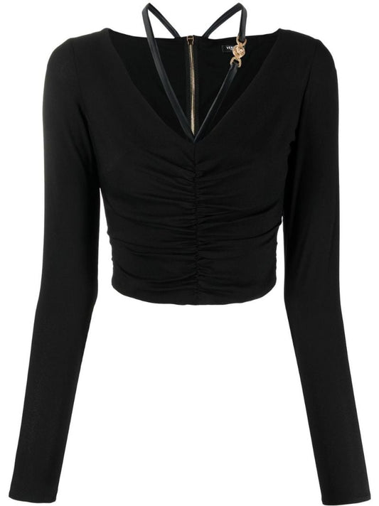 Black Medusa Charm Crop Top