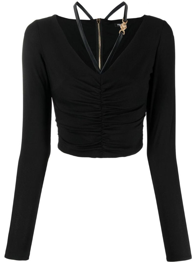 Black Medusa Charm Crop Top