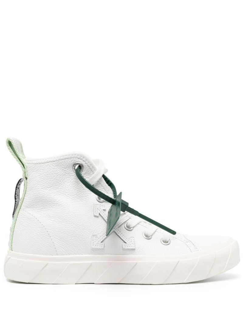 White Vulcanised High-top Leather Sneakers