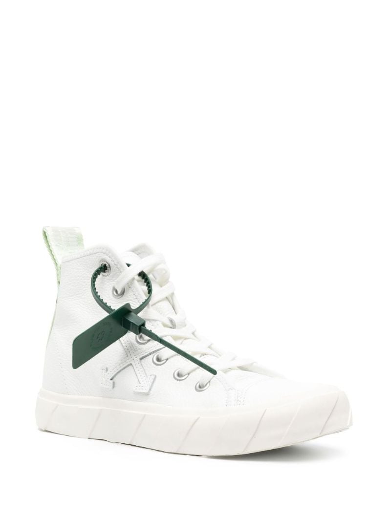 White Vulcanised High-top Leather Sneakers