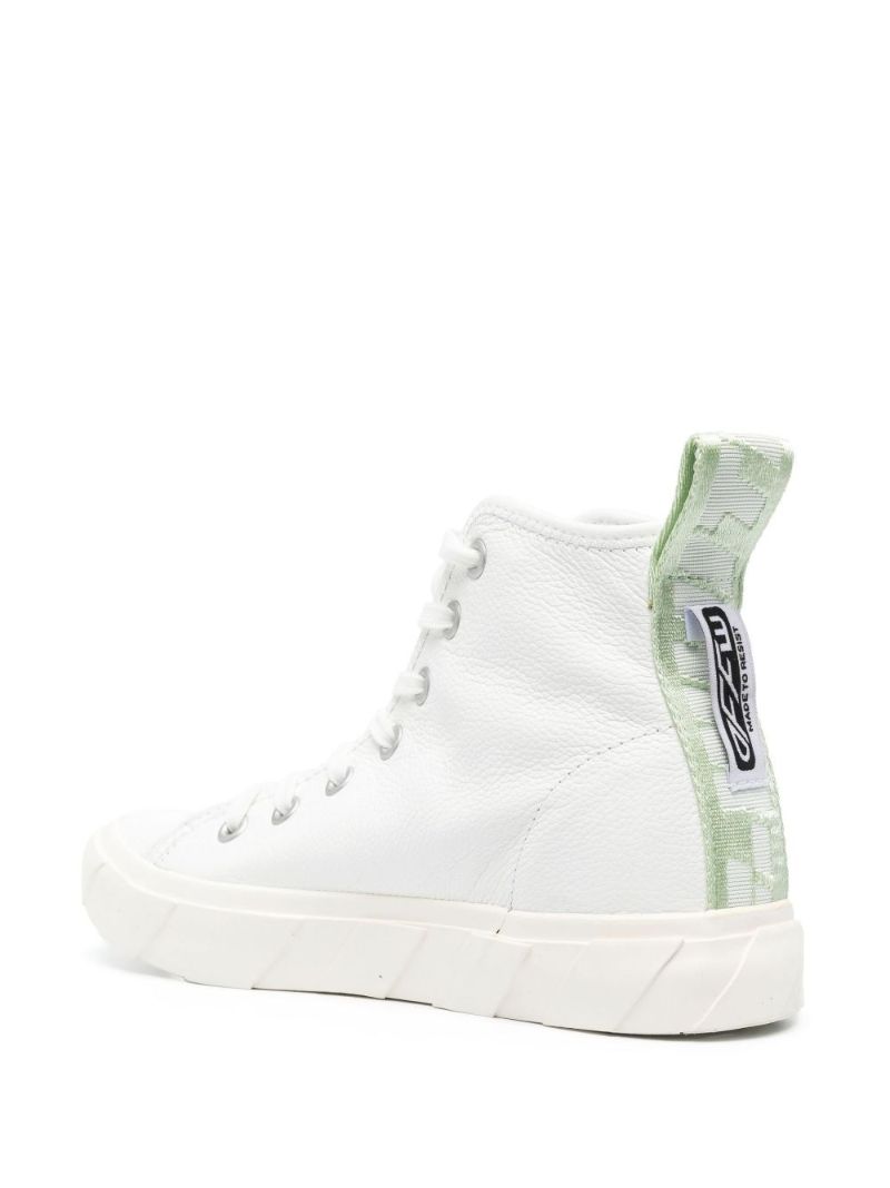 White Vulcanised High-top Leather Sneakers