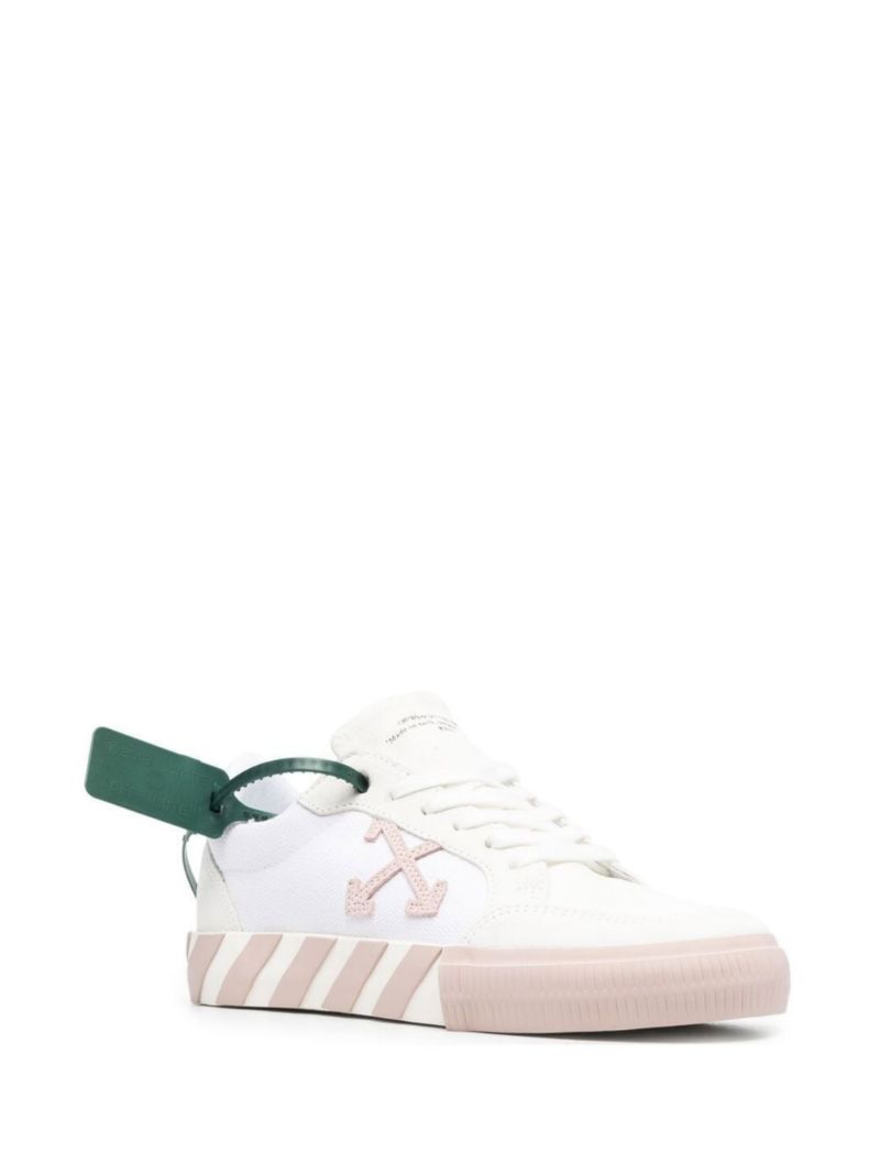 White Vulcanised Low Top Sneakers