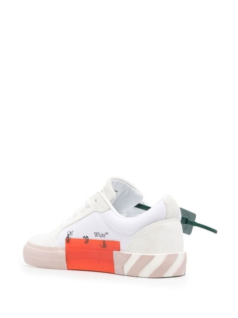 White Vulcanised Low Top Sneakers