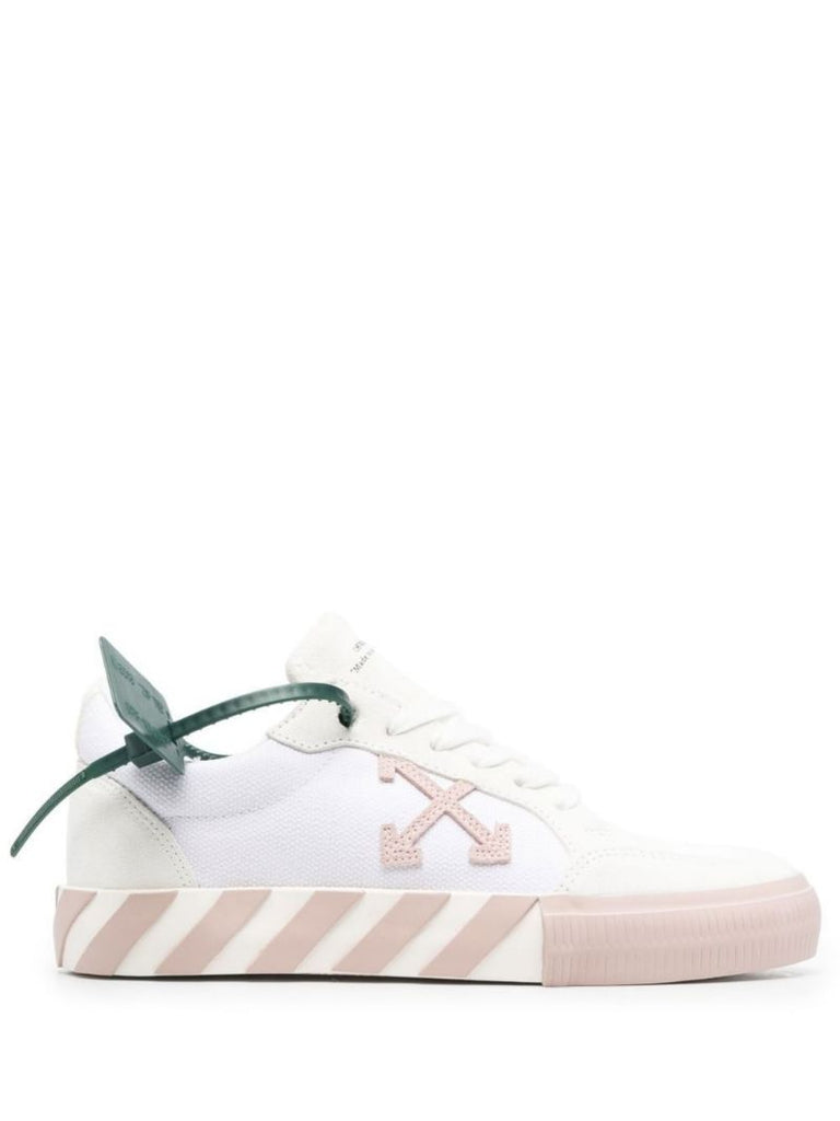 White Vulcanised Low Top Sneakers