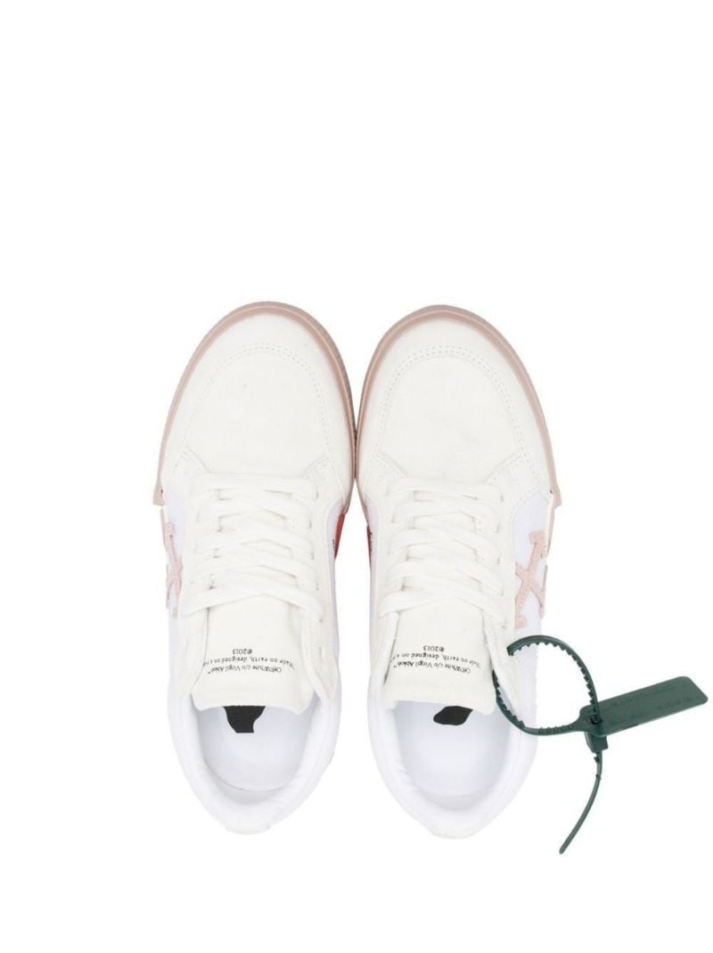 White Vulcanised Low Top Sneakers