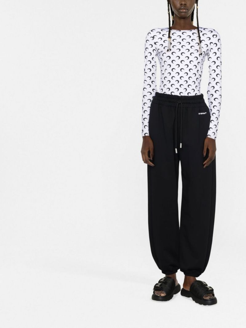 Black Logo Print Track Pants