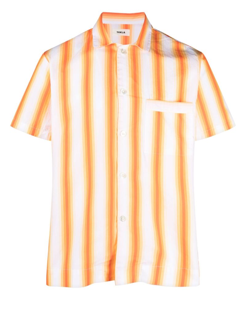 Orange Striped Poplin Sleep Shirt