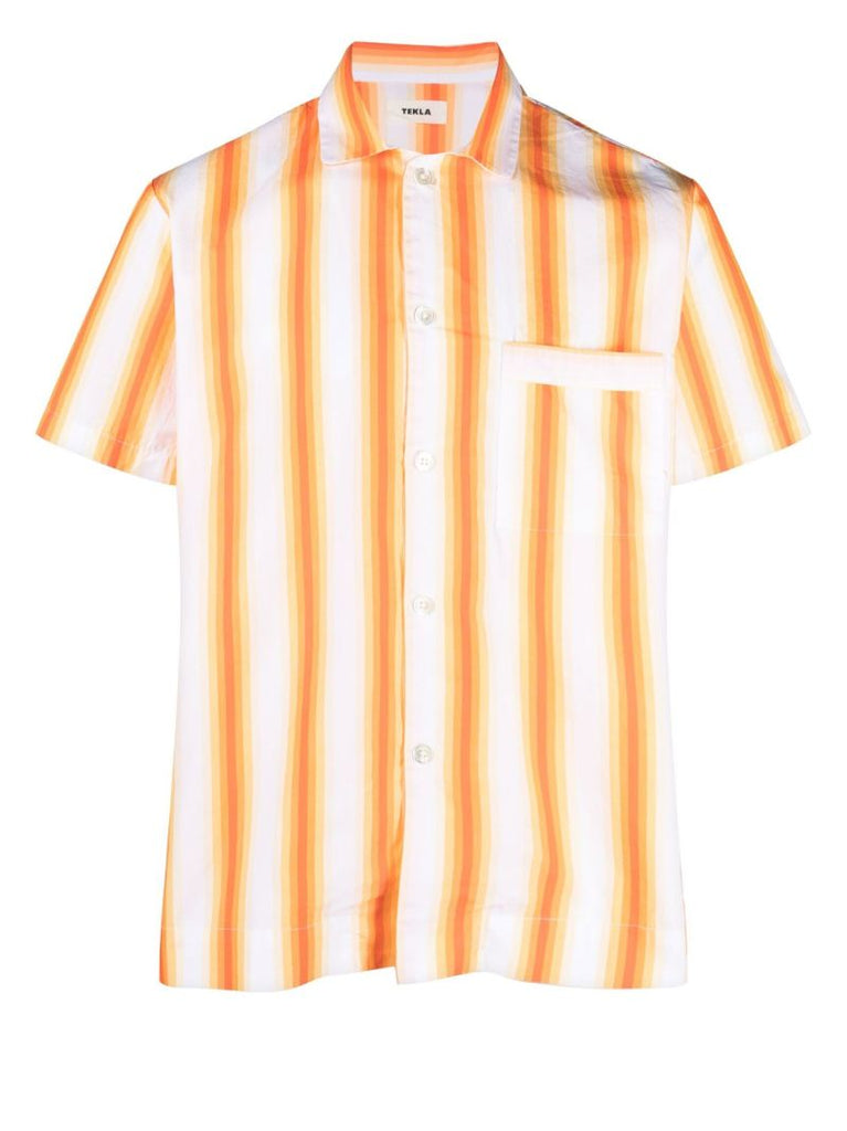 Orange Striped Poplin Sleep Shirt