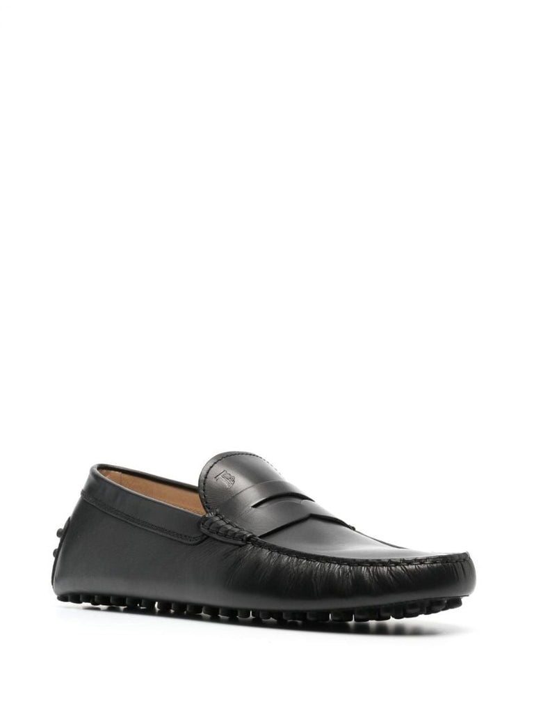 Black Gommino Leather Driving Shoes