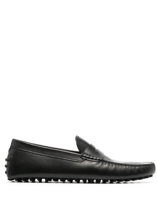 Black Gommino Leather Driving Shoes