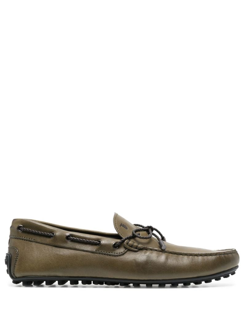 Green City Driving Leather Loafers