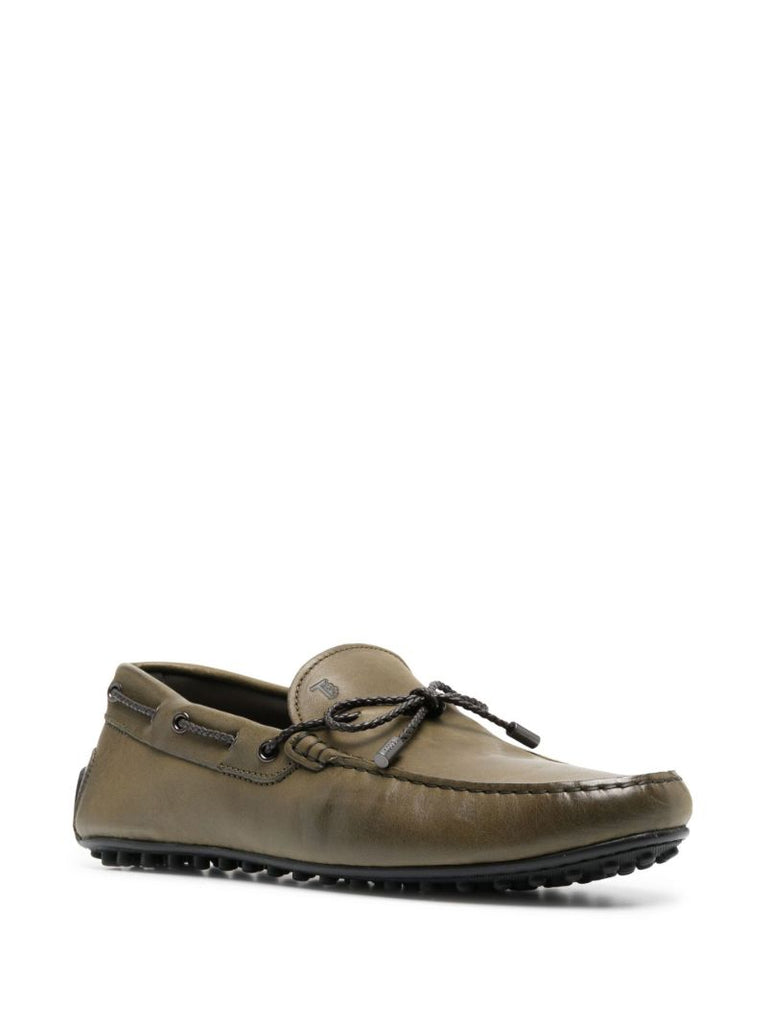 Green City Driving Leather Loafers