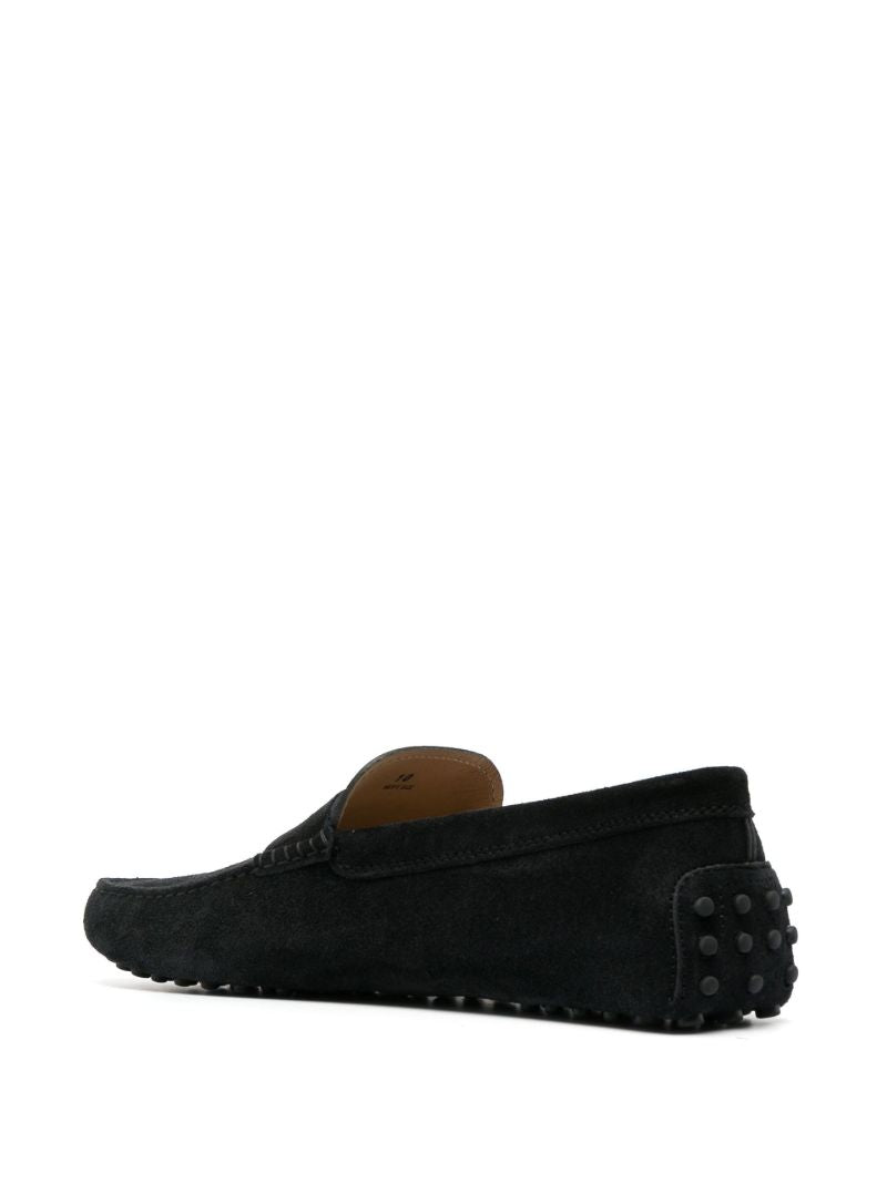 Black Gommino Leather Loafers