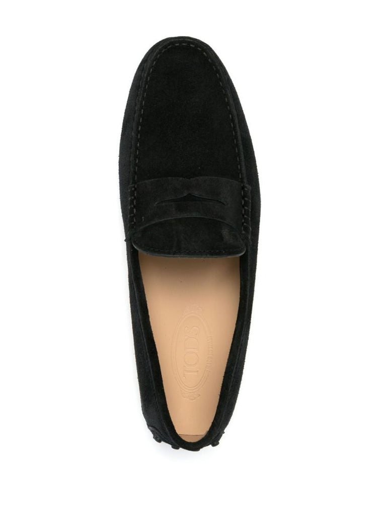 Black Gommino Leather Loafers