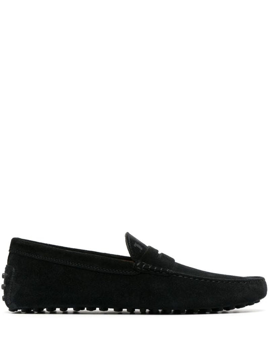 Black Gommino Leather Loafers
