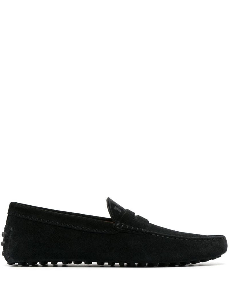 Black Gommino Leather Loafers