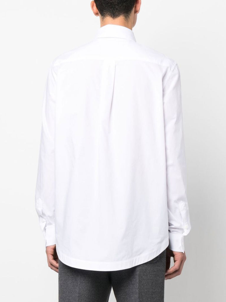 White Long-sleeved Cotton Shirt