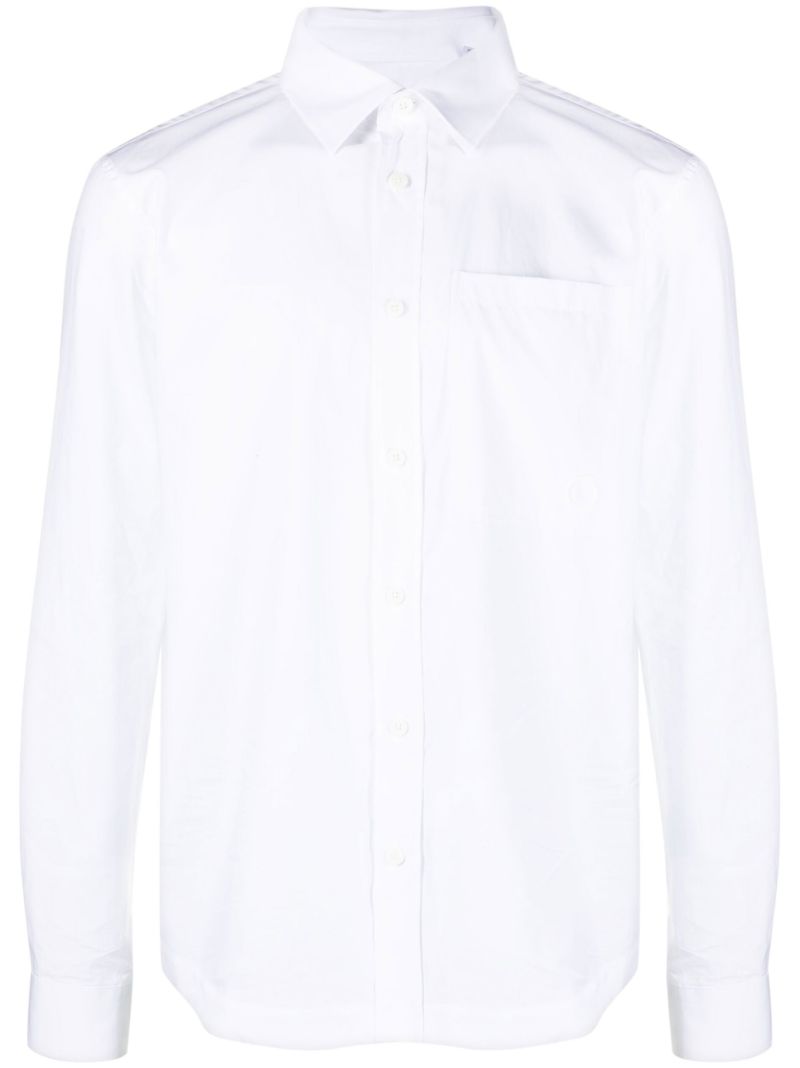 White Long-sleeved Cotton Shirt