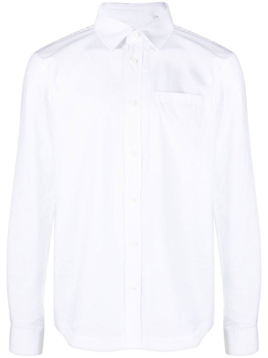 White Long-sleeved Cotton Shirt