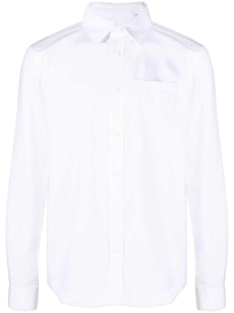 White Long-sleeved Cotton Shirt