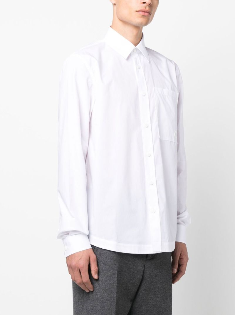 White Long-sleeved Cotton Shirt