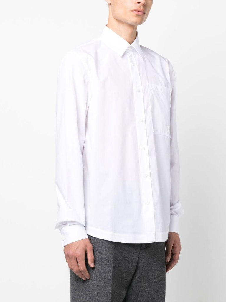 White Long-sleeved Cotton Shirt