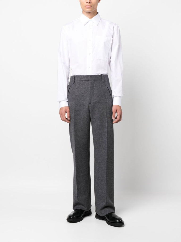 White Long-sleeved Cotton Shirt