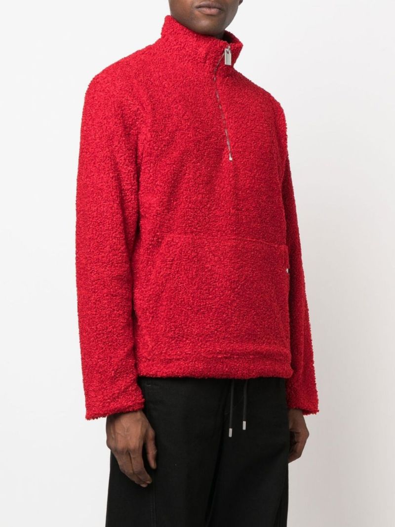 Red Half-zip BouclÃ_x0083_Â© Sweatshirt