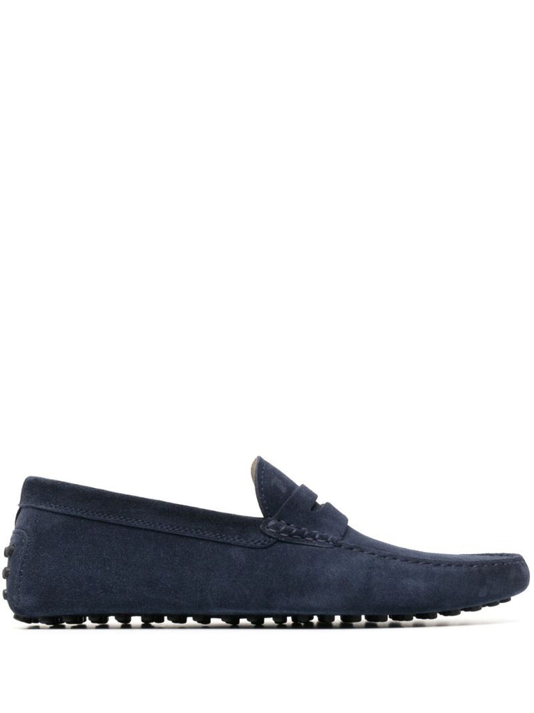 Blue Nuovo Gommino Suede Driving Loafers