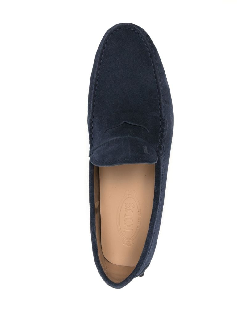 Blue Nuovo Gommino Suede Driving Loafers