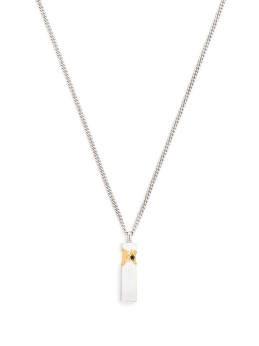 Sterling Silver Mined Cube Diamond Necklace