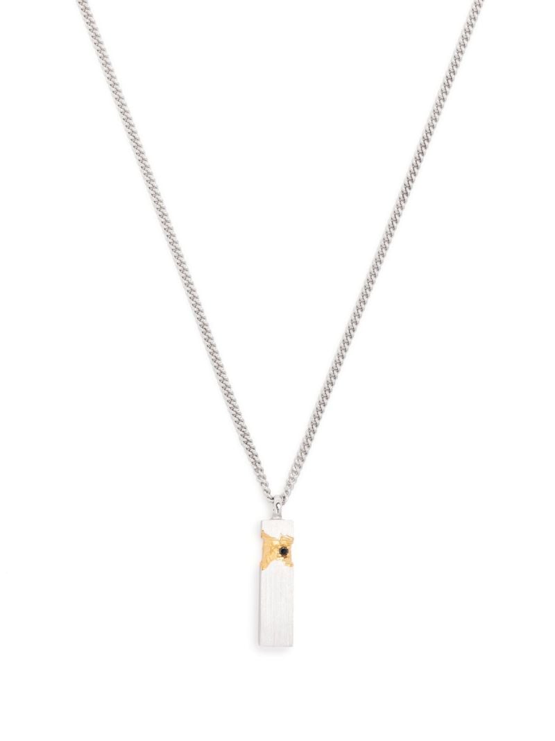 Sterling Silver Mined Cube Diamond Necklace