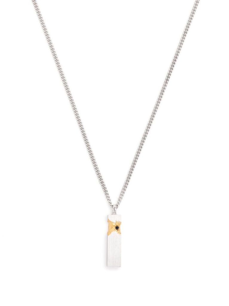 Sterling Silver Mined Cube Diamond Necklace