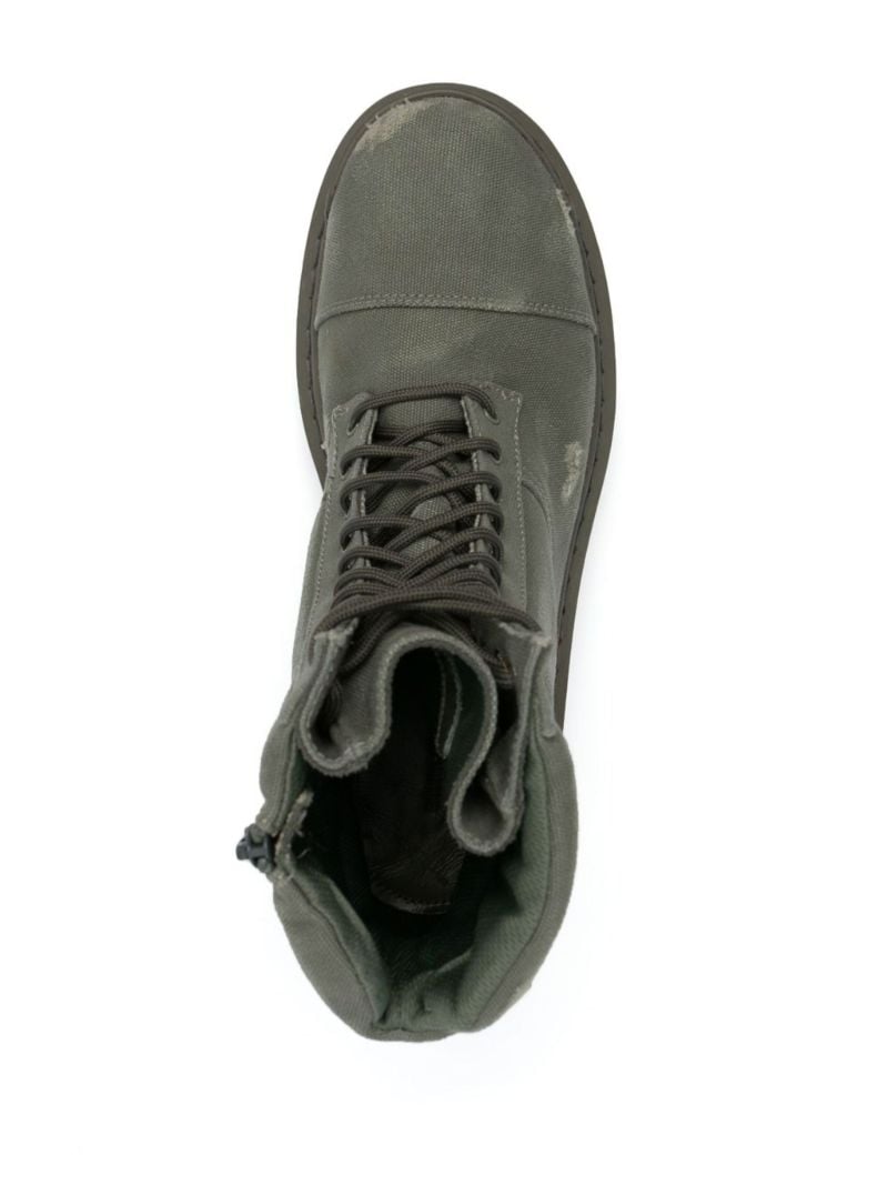 Green Lace-up Combat Boots