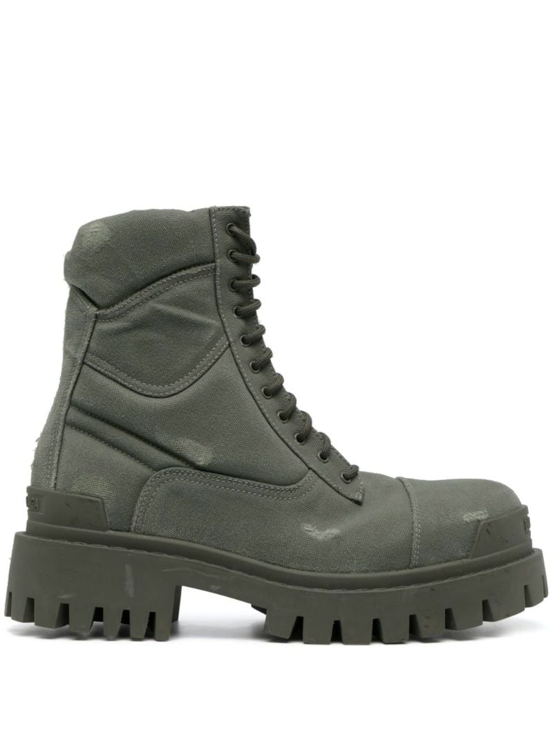Green Lace-up Combat Boots