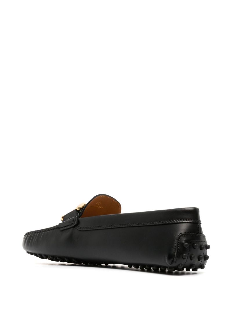 Black Kate Gommino Driving Chain Leather Loafers