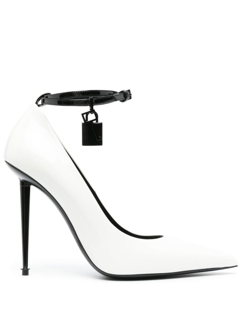 White Padlock 105 Leather Pumps