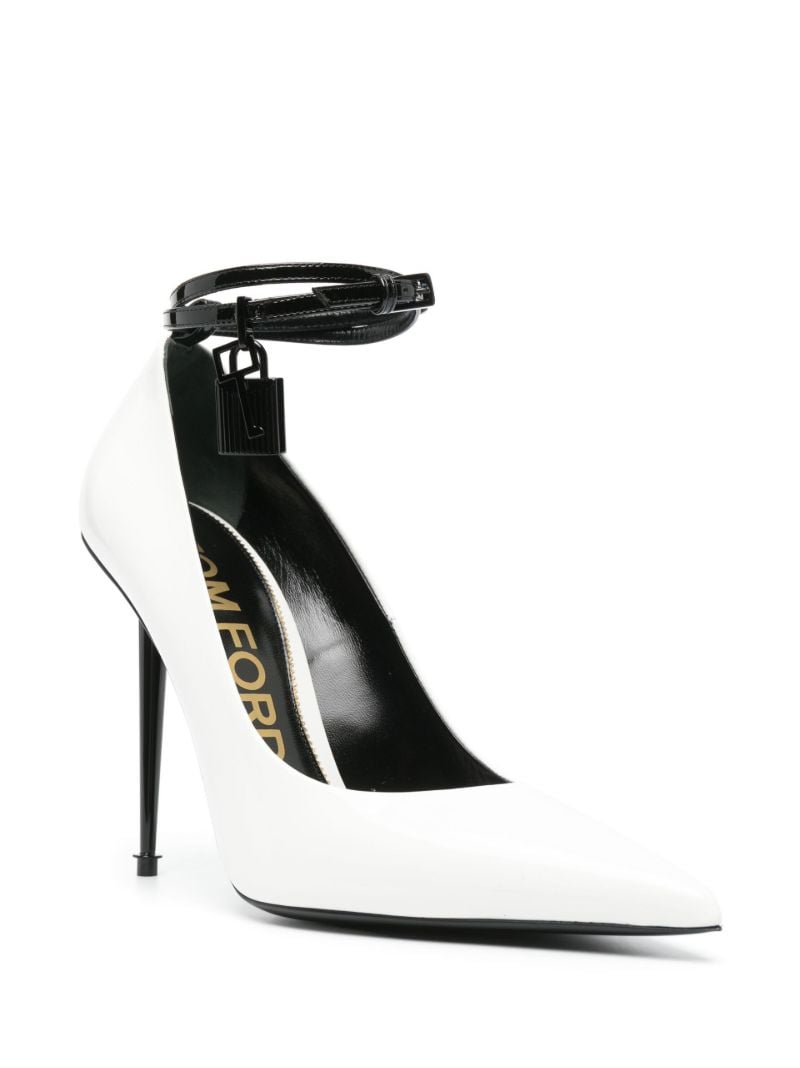 White Padlock 105 Leather Pumps
