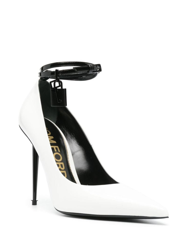 White Padlock 105 Leather Pumps