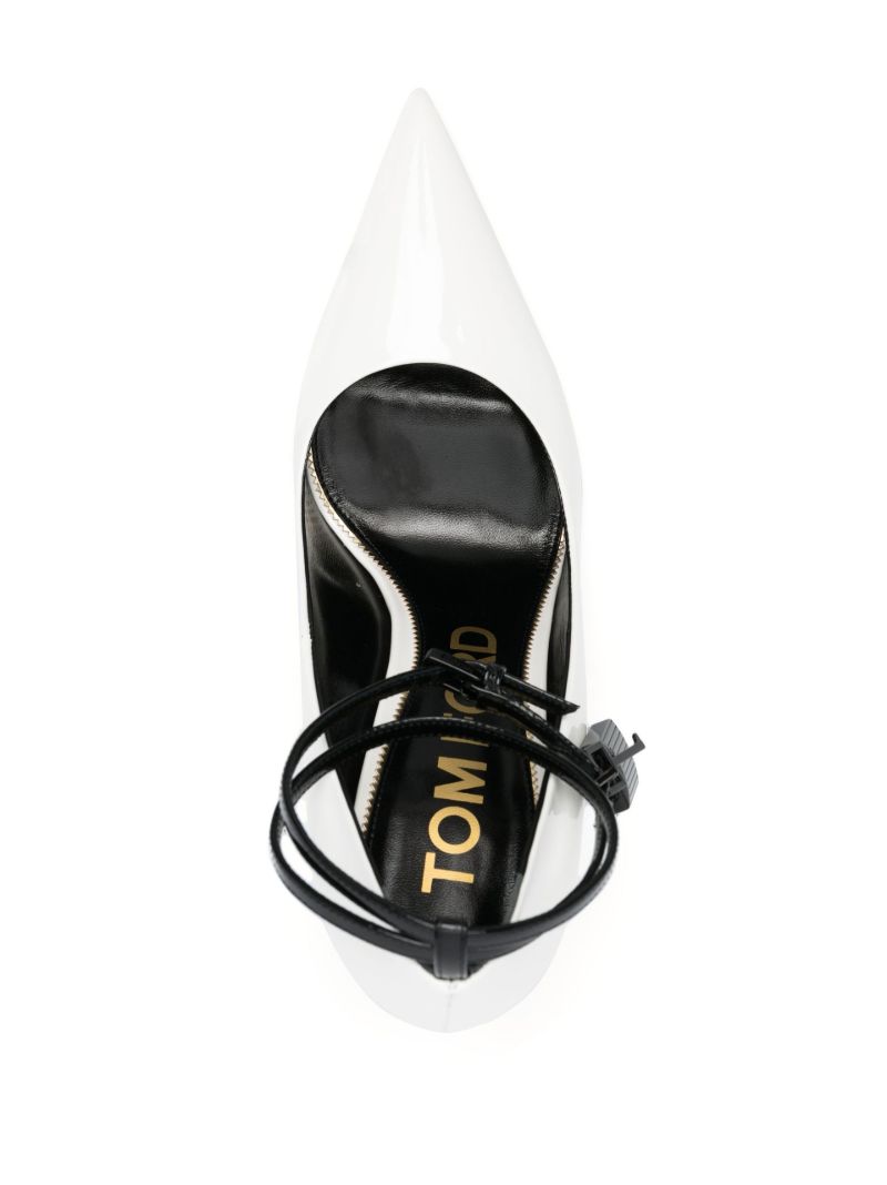 White Padlock 105 Leather Pumps