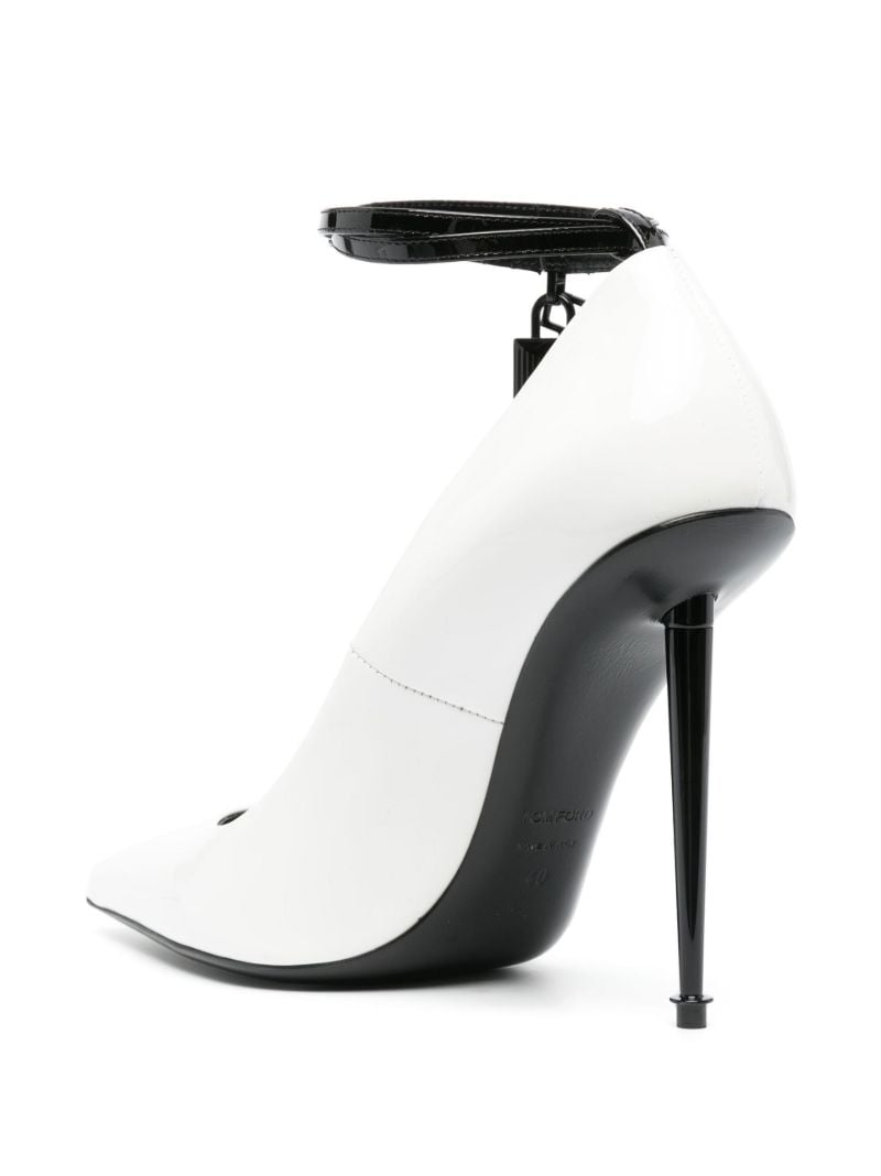 White Padlock 105 Leather Pumps