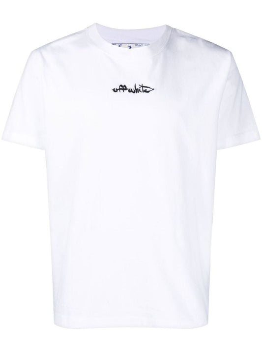 White Script Logo Cotton T-shirt