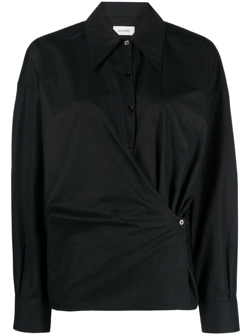 Black Twisted Cotton Shirt