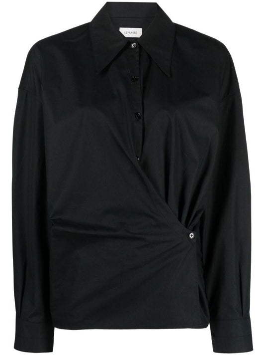 Black Twisted Cotton Shirt