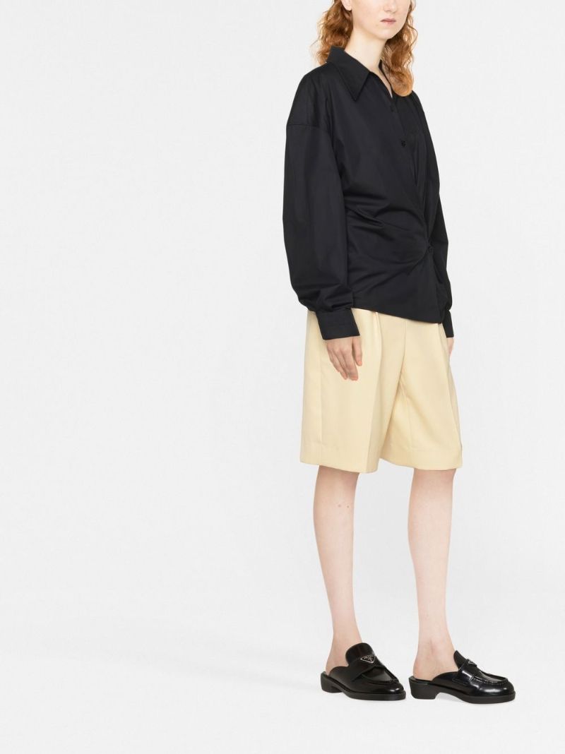 Black Twisted Cotton Shirt