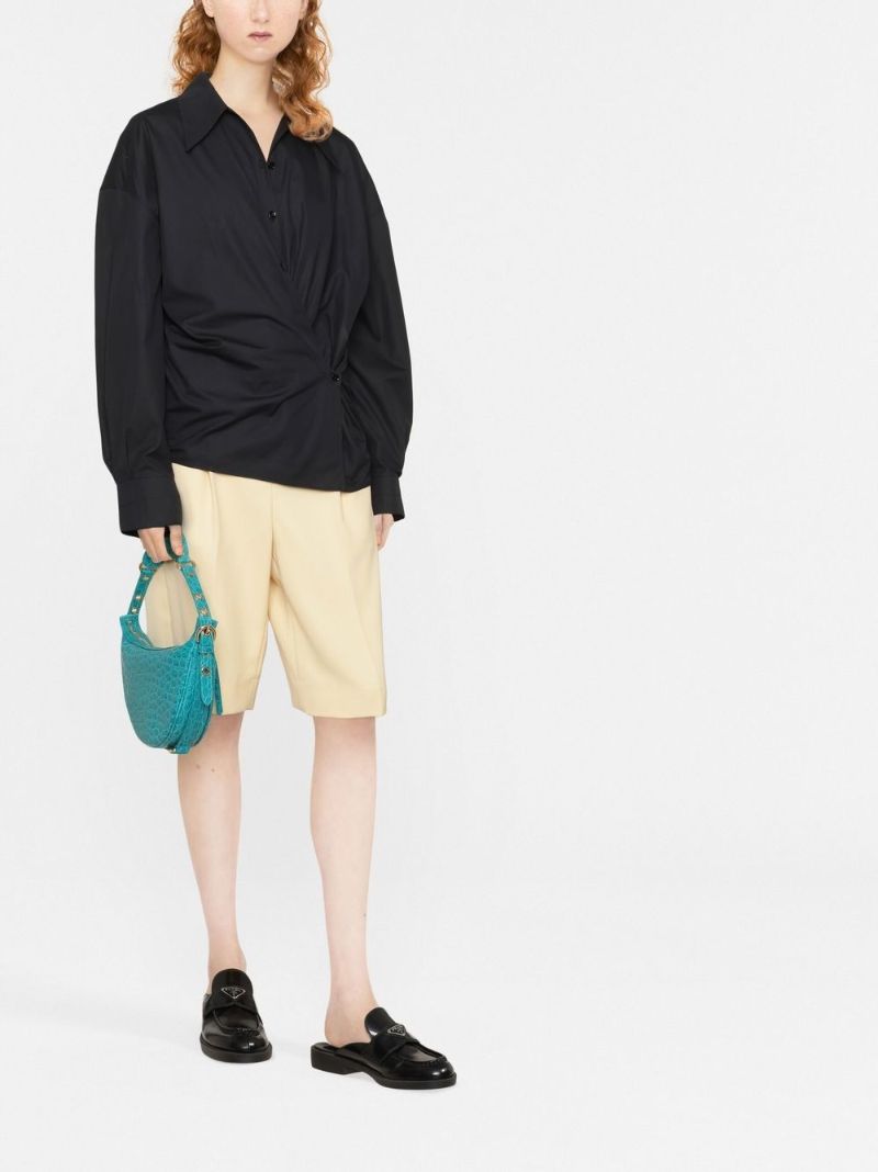 Black Twisted Cotton Shirt